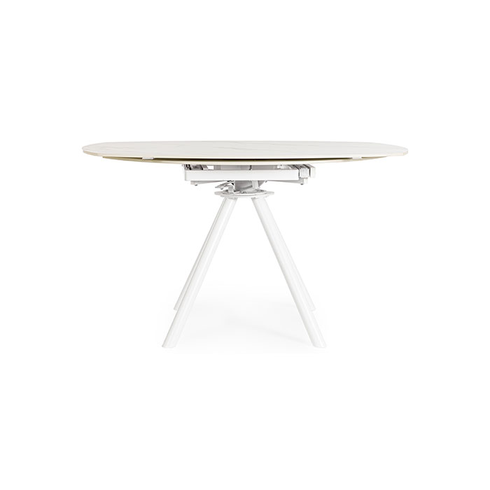 Tavolo tondo allungabile in gres bianco Rauni 0731528 Andrea Bizzotto