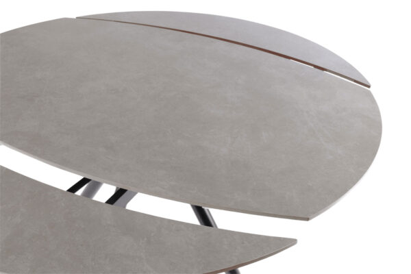 Tavolo tondo allungabile piano in gres grigio Rauni 0731530 Andrea Bizzotto