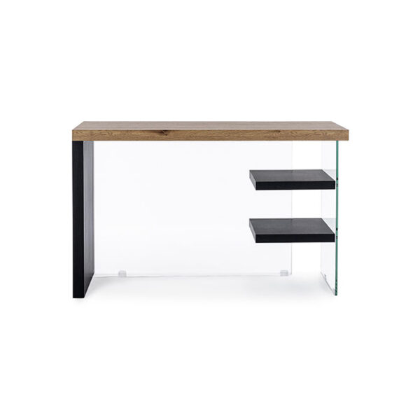 Scrivania 2 mensole Line Wood nero 0734007 Andrea Bizzotto