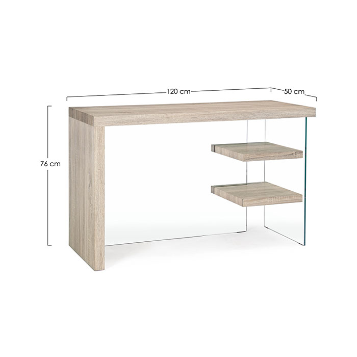 Scrivania con 2 mensole mdf chiaro Bilbao 5732001 Andrea Bizzotto