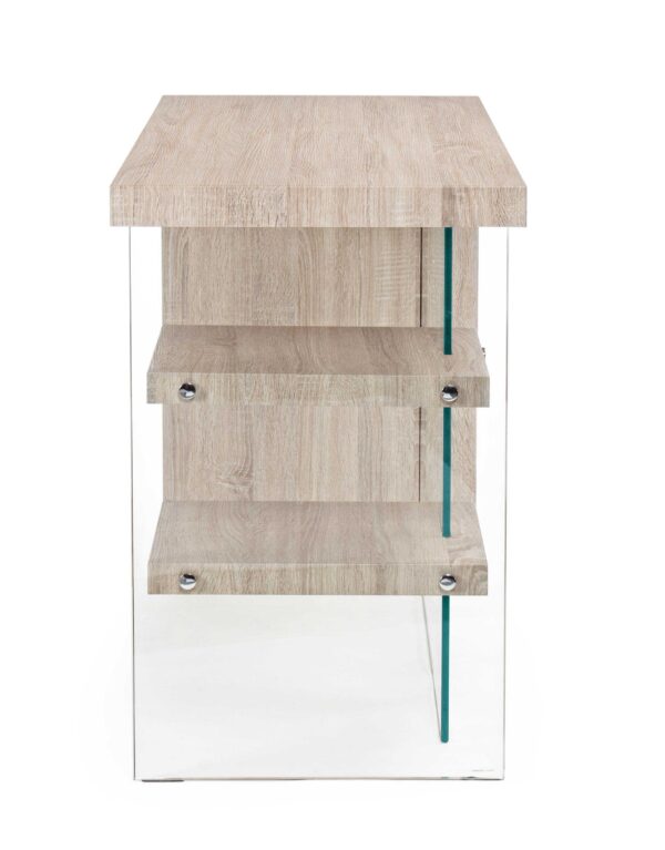 Scrivania in vetro trasparente e mdf chiaro Bilbao 5732001 Andrea Bizzotto