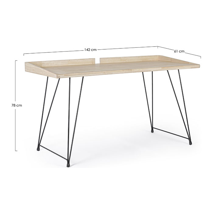 Scrivania piano in legno e gambe in acciaio District 0740445 Andrea Bizzotto