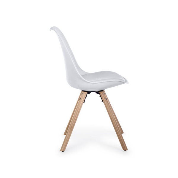 Sedia bianca con cuscino gambe in legno New Trend 0733421 Andrea Bizzotto