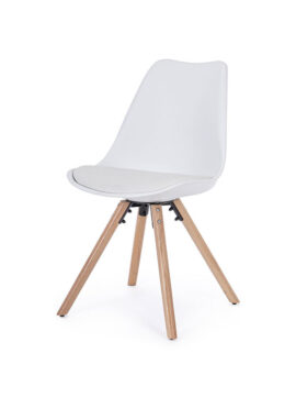 Sedia bianca in polipropilene con cuscino New Trend 0733421 Andrea Bizzotto