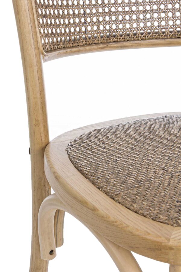 Sedia classica in legno e rattan naturale Carrel 0743655 Andrea Bizzotto