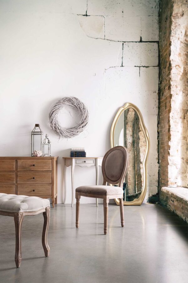 Sedia classica in poliestere effetto velluto Tortora Mathilde 0743491 Andrea Bizzotto