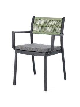 Sedia colorata con braccioli Antracite-Verde Alvin 0650009 Andrea Bizzotto