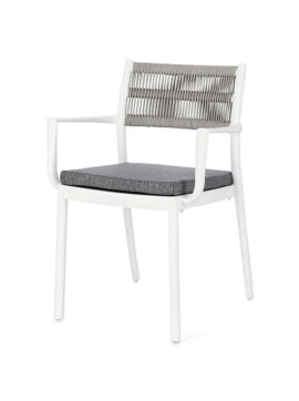 Sedia colorata con braccioli Bianco-Grigio chiaro Alvin 0650007 Andrea Bizzotto
