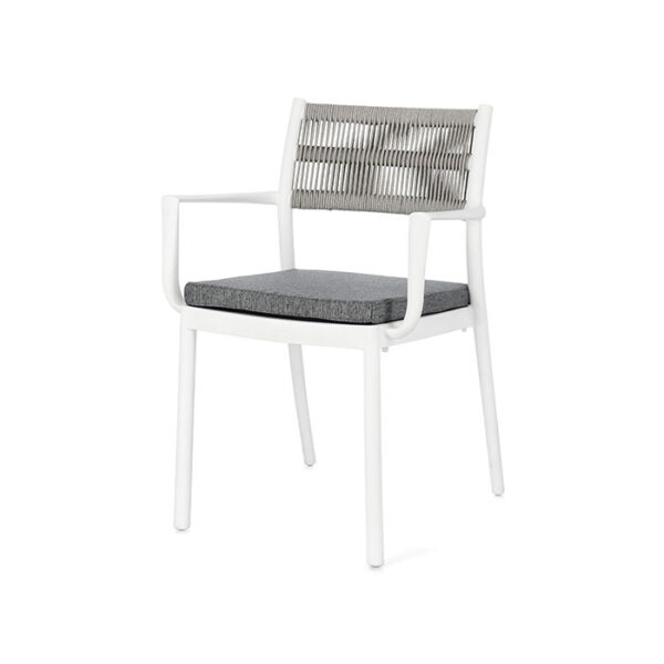 Sedia colorata con braccioli Bianco-Grigio chiaro Alvin 0650007 Andrea Bizzotto
