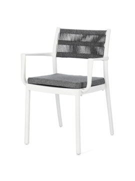 Sedia colorata con braccioli Bianco-Grigio scuro Alvin 0650008 Andrea Bizzotto