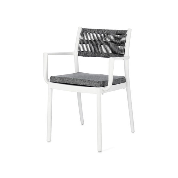 Sedia colorata con braccioli Bianco-Grigio scuro Alvin 0650008 Andrea Bizzotto