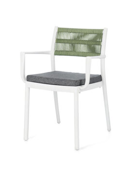 Sedia colorata con braccioli Bianco-verde Alvin 0650006 Andrea Bizzotto