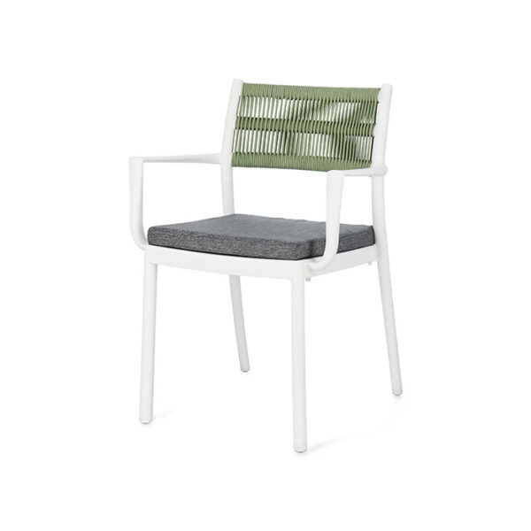 Sedia colorata con braccioli Bianco-verde Alvin 0650006 Andrea Bizzotto