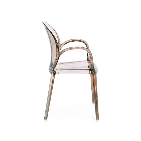 Sedia colorata con braccioli in policarbonato Camilla Coffee 0730222 Andrea Bizzotto