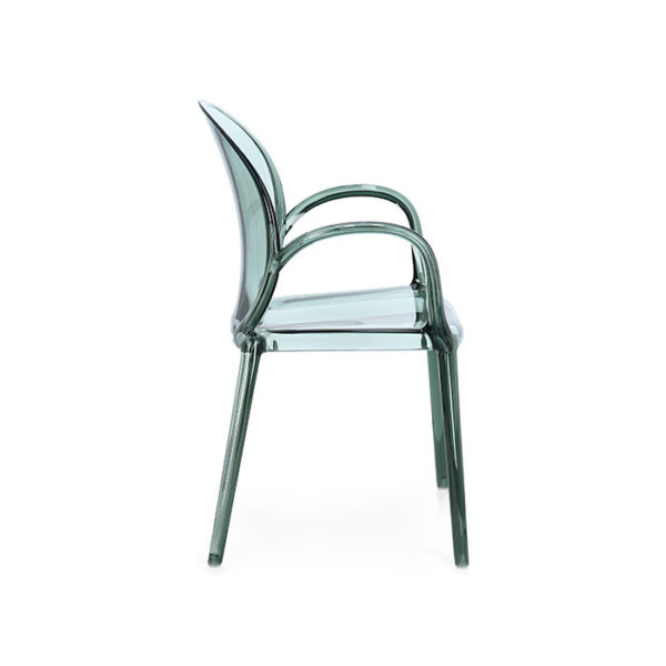 Sedia colorata con braccioli in policarbonato Camilla Mint 0730223 Andrea Bizzotto