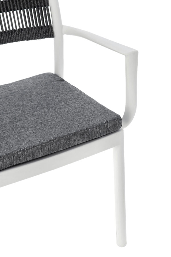 Sedia colorata con braccioli in polipropilene Bianco-Grigio scuro Alvin 0650008 Andrea Bizzotto