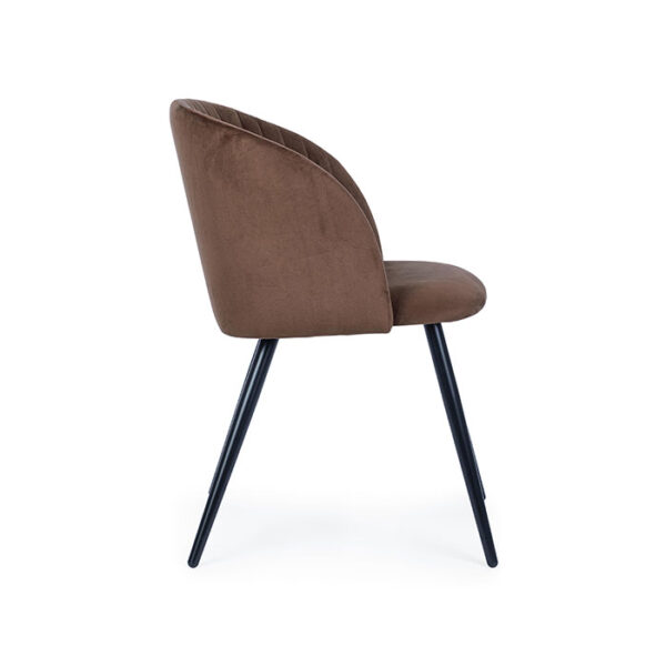 Sedia colorata imbottita in velluto Ruggine Queen Velvet 0734286 Andrea Bizzotto