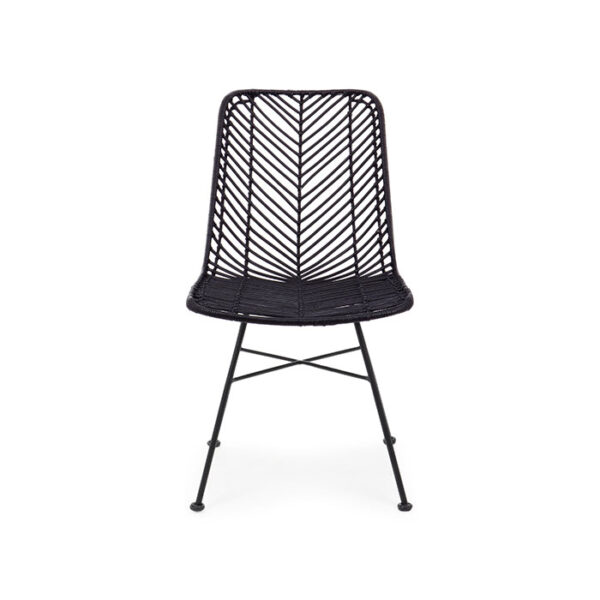 Sedia colorata in rattan Nero Lorena 0671479 Andrea Bizzotto