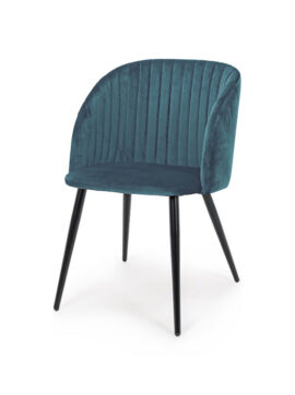Sedia colorata in velluto Blu Queen Velvet 0734284 Andrea Bizzotto