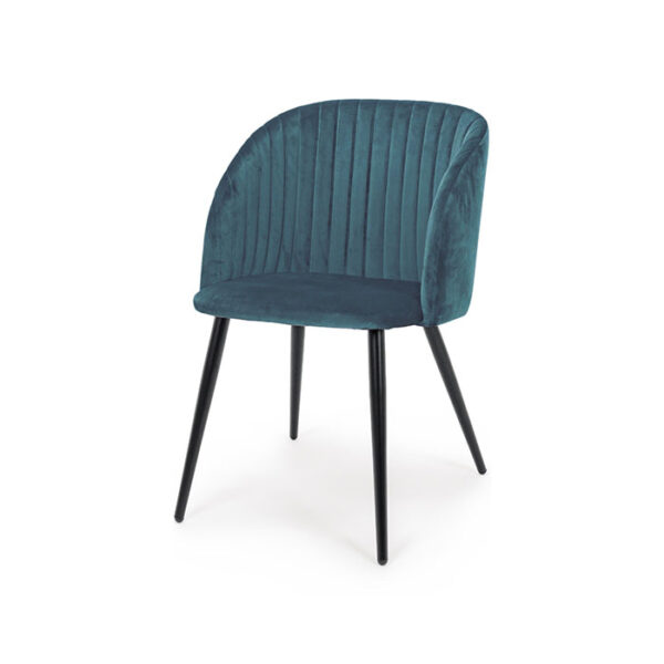 Sedia colorata in velluto Blu Queen Velvet 0734284 Andrea Bizzotto