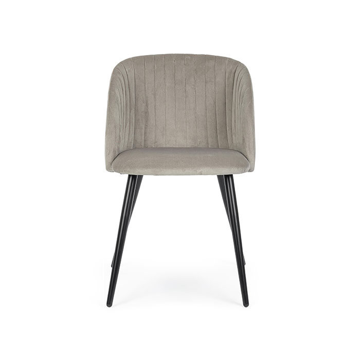 Sedia colorata in velluto Tortora Queen Velvet 0734287 Andrea Bizzotto