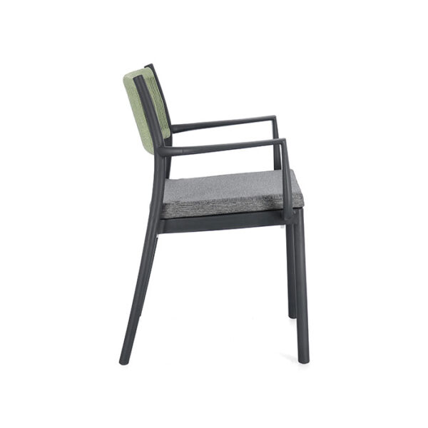 Sedia con braccioli Antracite-Verde Alvin 0650009 Andrea Bizzotto