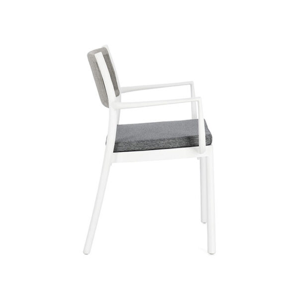 Sedia con braccioli Bianco-Grigio chiaro Alvin 0650007 Andrea Bizzotto