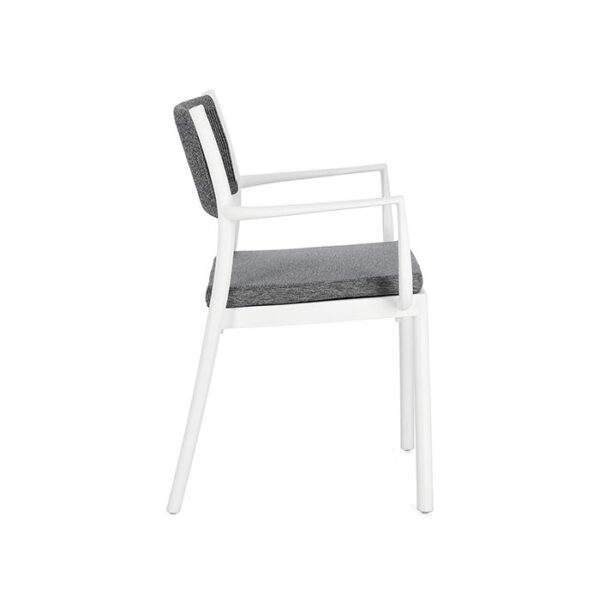 Sedia con braccioli Bianco-Grigio scuro Alvin 0650008 Andrea Bizzotto