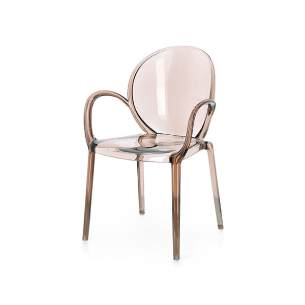 Sedia con braccioli in policarbonato Camilla Coffee 0730222 Andrea Bizzotto