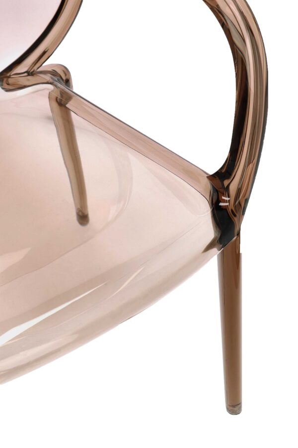 Sedia con braccioli in policarbonato trasparente Camilla Coffee 0730222 Andrea Bizzotto