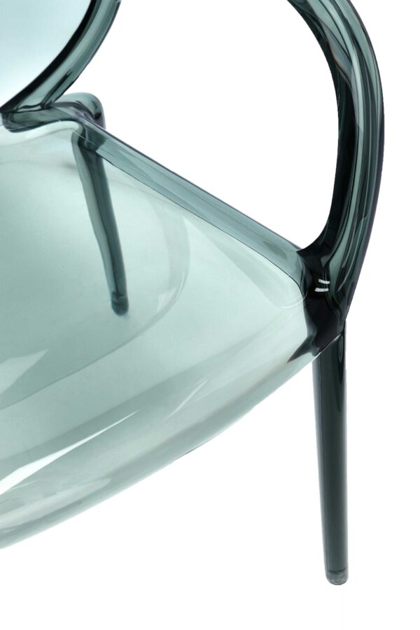Sedia con braccioli in policarbonato trasparente Camilla Mint 0730223 Andrea Bizzotto
