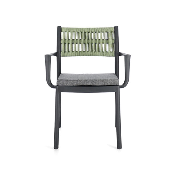 Sedia con braccioli in polipropilene Antracite-Verde Alvin 0650009 Andrea Bizzotto