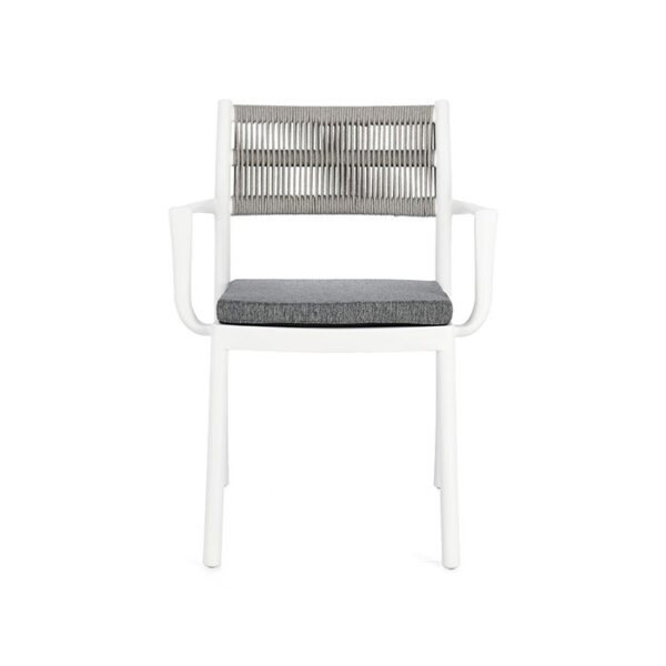 Sedia con braccioli in polipropilene Bianco-Grigio chiaro Alvin 0650007 Andrea Bizzotto