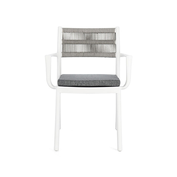 Sedia con braccioli in polipropilene Bianco-Grigio chiaro Alvin 0650007 Andrea Bizzotto