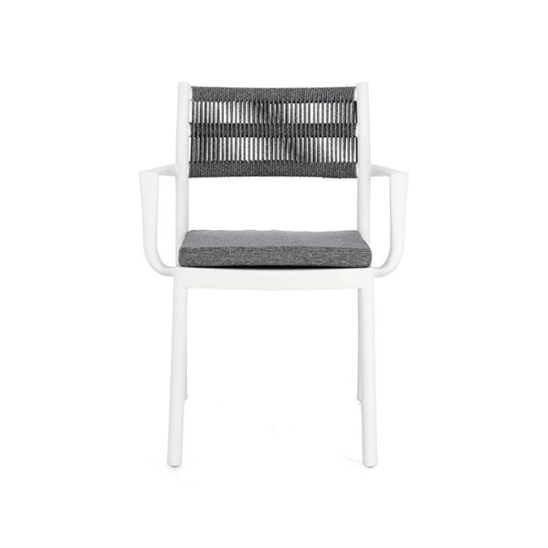 Sedia con braccioli in polipropilene Bianco-Grigio scuro Alvin 0650008 Andrea Bizzotto