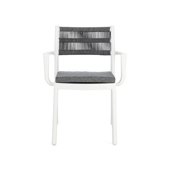 Sedia con braccioli in polipropilene Bianco-Grigio scuro Alvin 0650008 Andrea Bizzotto