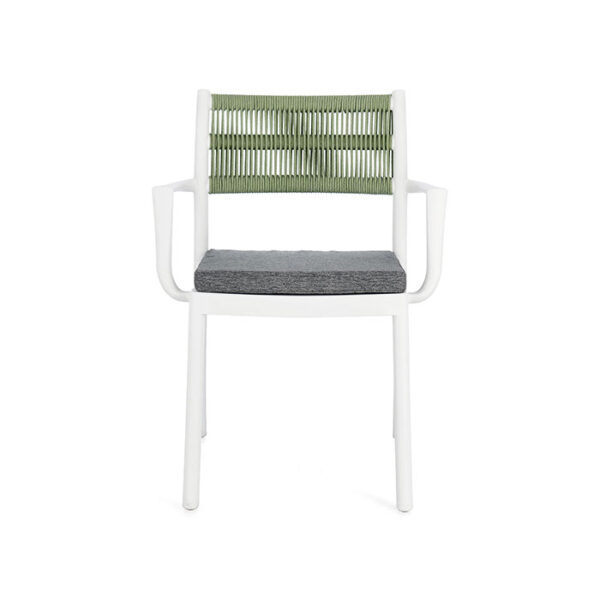 Sedia con braccioli in polipropilene Bianco-verde Alvin 0650006 Andrea Bizzotto