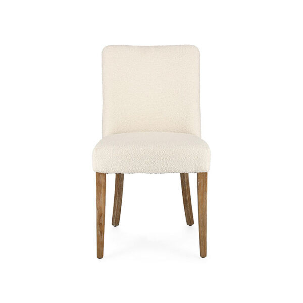 Sedia con gambe in legno e rivestita in poliestere Naturale Boucle’ Beatriz 0748320 Andrea Bizzotto