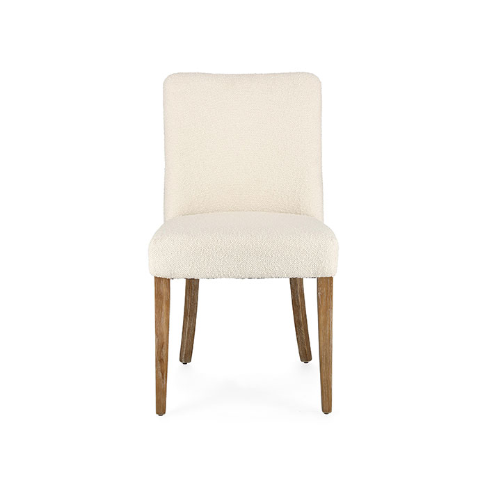 Sedia con gambe in legno e rivestita in poliestere Naturale Boucle’ Beatriz 0748320 Andrea Bizzotto