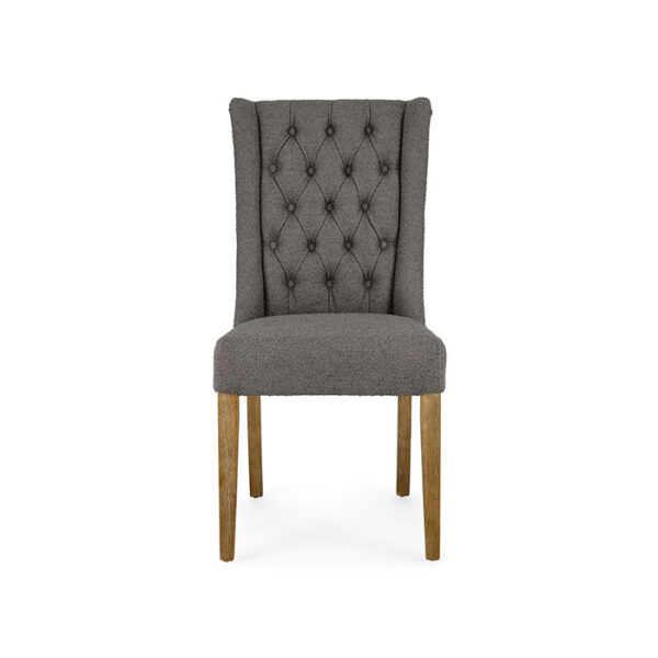 Sedia con schienale alto in poliestere grigio boucle Columbia 0748323 Andrea Bizzotto