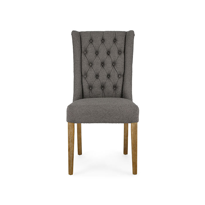 Sedia con schienale alto in poliestere grigio boucle Columbia 0748323 Andrea Bizzotto