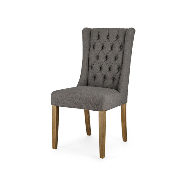 Sedia con schienale alto in poliestere e legno grigio Columbia 0748323 Andrea Bizzotto
