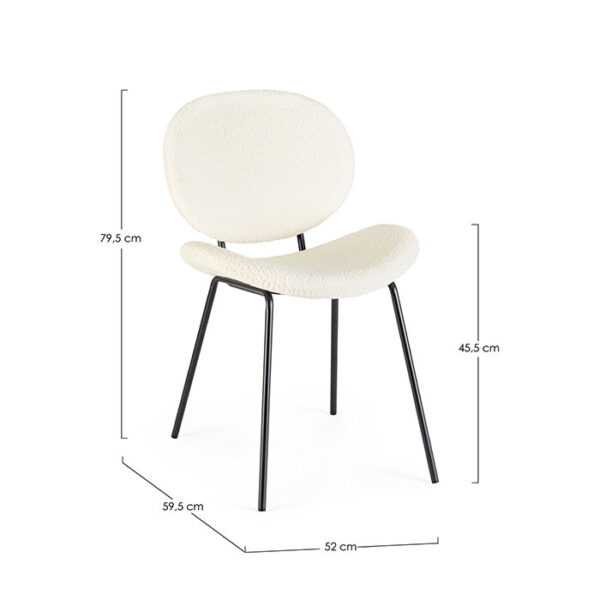 Sedia elegante in poliestere Bianco Maddie 0733431 Andrea Bizzotto