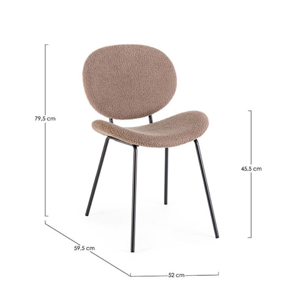 Sedia elegante in poliestere Marrone Maddie 0733433 Andrea Bizzotto