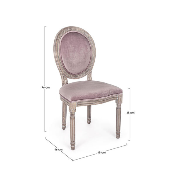 Sedia elegante in poliestere effetto velluto Woodrose Mathilde 0743490 Andrea Bizzotto