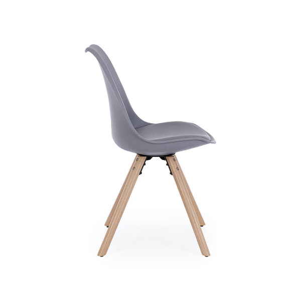 Sedia grigia con cuscino gambe in legno New Trend 0733422 Andrea Bizzotto