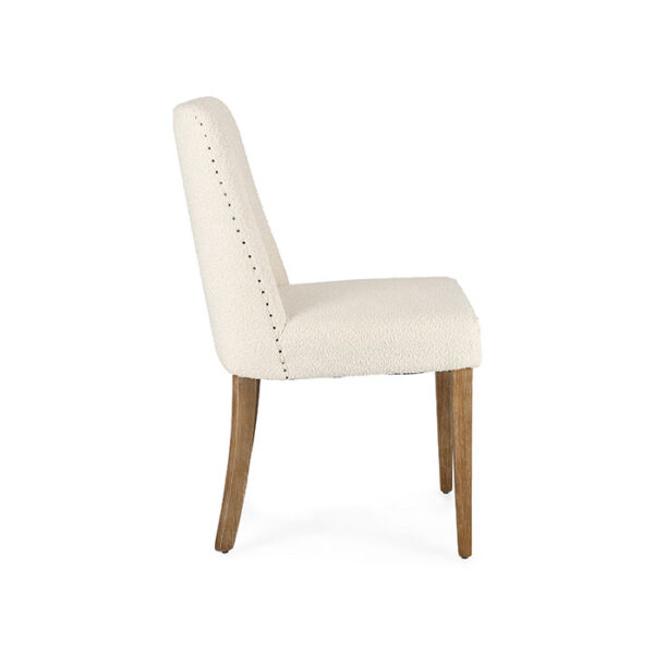 Sedia imbottita rivestita in poliestere Naturale Boucle’ Beatriz 0748320 Andrea Bizzotto