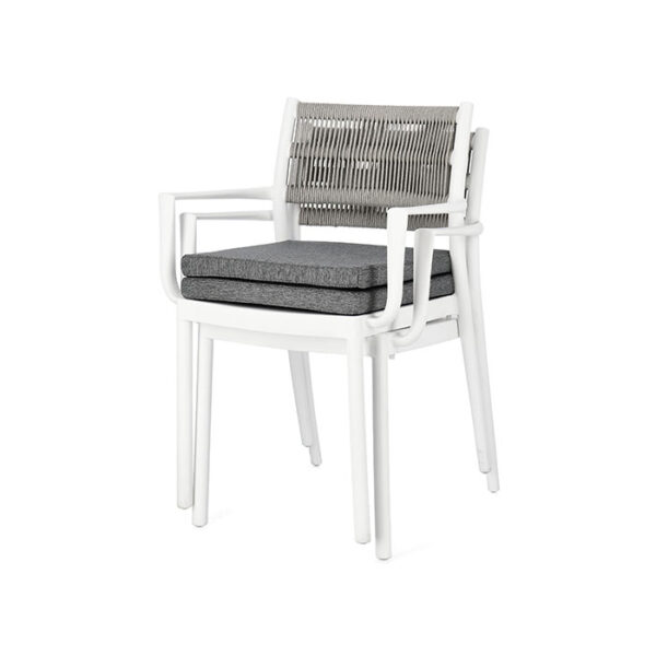 Sedia impilabile con braccioli in polipropilene Bianco-Grigio chiaro Alvin 0650007 Andrea Bizzotto