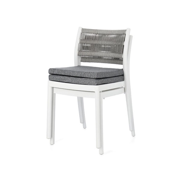 Sedia impilabile in polipropilene Bianco-Grigio chiaro Alvin 0650001 Andrea Bizzotto