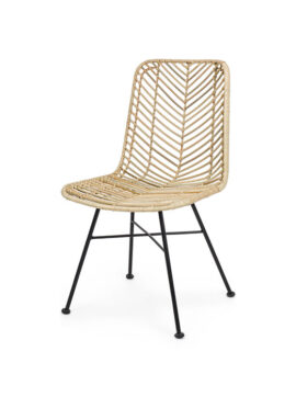 Sedia in acciaio e rattan Naturale Lorena 0671478 Andrea Bizzotto
